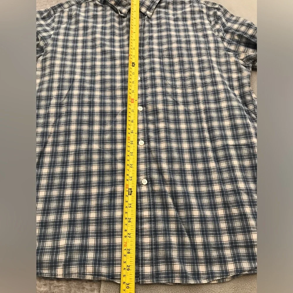 J. Crew Blue/White Plaid Men's Shirt Button Long Sleeve Sz‎ Large Preowned